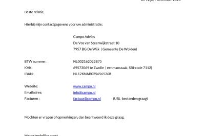 NAW-gegevens CAMPO ADVIES